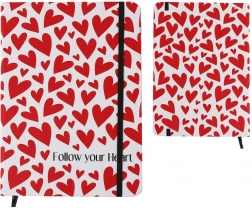 Notes A5 con copertina rigida e cuori