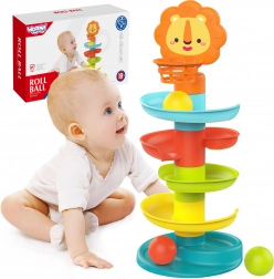 Torre a spirale colorata per bambini con palline di WOOPIE