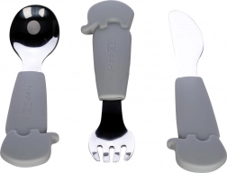 FreeON set di posate in acciaio inossidabile grigio