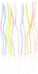 Candele torta ritorte pastello 11,5 cm (12 pz)