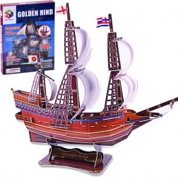 Puzzle 3D nave Golden Hind, 108 pezzi