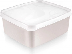 Box in plastica per alimenti con coperchio 650 ml beige