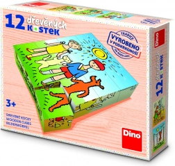 Blocchi di legno Pejsek e kočička – 12 blocchi