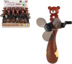 Ventaglio a manovella con motivo orso in plastica