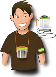 Bicchiere con lente d'ingrandimento per osservazione insetti