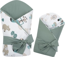 Fascia avvolgibimbo doppia faccia New Baby Safari II 80 × 80 cm menta
