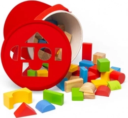Bigjigs Toys blocchi di legno e inserto forme nel tamburo