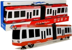 Autobus snodato con meccanismo a retrocarica rosso