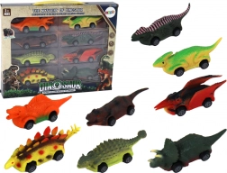 Auto colorati a forma di dinosauro - Set di 8 pezzi