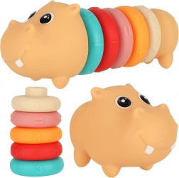 Ippopotamo in silicone – puzzle sensoriale educativo e anelli