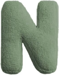 Mealini lettera in peluche N verde - 1 pezzo