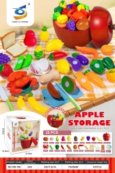 Set di frutta e verdura da tagliare in una mela