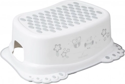 Scaletta antiscivolo per bambini per il bagno con motivo gufo, bianca