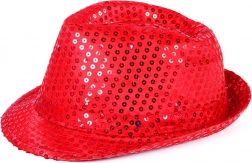 Cappello disco con luce LED – rosso per adulti