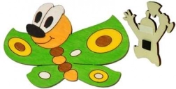 DODO calamita decorativa in legno – farfalla verde 10 × 7 cm