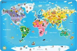 Puzzle in legno Mappa del mondo per bambini Classic World