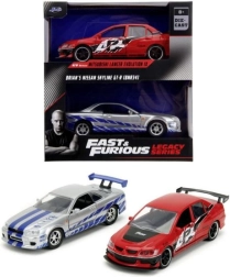 Fast & Furious – confezione doppia modelli Mitsubishi Lancer Evo IX 2006 e Nissan Skyline GT‑R R34 1:32