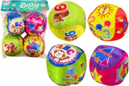 Set di morbide palline Sonagli educativi colorati 4 pz.