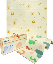 Grande tappetino pieghevole in schiuma bifacciale HUMBI 200 × 180 cm XPE con motivi di sole e luna