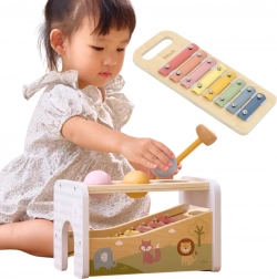 viga panca per battitura e xilofono in legno 2 in 1