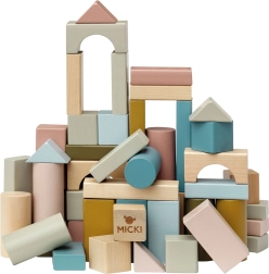 Blocchi di legno pastello per bambini 60 pz Micki