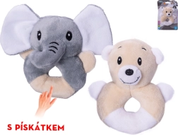 Animaletto di peluche con sonaglino 11 cm – elefante o orsacchiotto