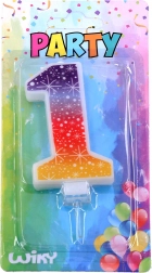 Candela festa numero 1 con stelle