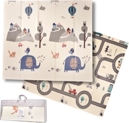 Tappetino educativo pieghevole in schiuma strada/foresta