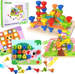 Tabellone multifunzionale Tooky Toy con bulloni colorati per l'apprendimento delle forme