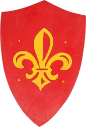 Scudo in legno per bambini FAUNA ANJOU – rosso, 36 × 25 cm