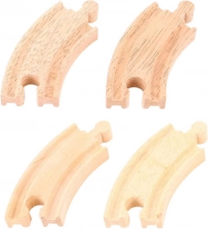 BIGJIGS RAIL curve brevi per ferrovia in legno, 4 pz