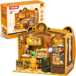 Puremind modello 3D in legno caffetteria GARFIELD con LED – puzzle DIY
