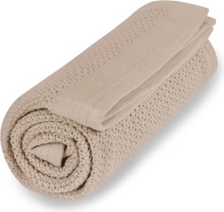 VINTER & BLOOM coperta Soft grid organic golden sand