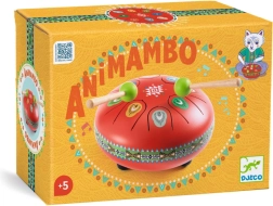Djeco Animambo tamburo a linguette rosso con carte con note