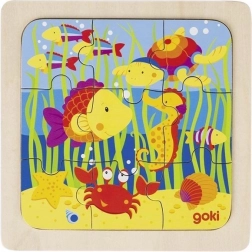 GOKI Puzzle in legno Sott’acqua 9 pezzi