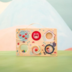 Pannello di attività in legno Lilliputiens Cappuccetto Rosso e il lupo Ludvik