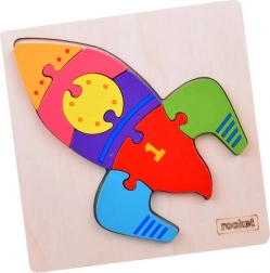 Puzzle in legno Razzo Montessori – puzzle a incastro educativo per bambini