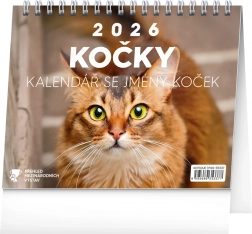 Calendario da tavolo Gatti 2026 con nomi