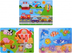 Puzzle in legno con pomelli per i più piccoli