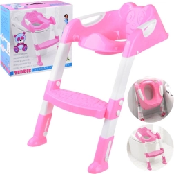 Sedile del water per bambini con scaletta Rosa Panda