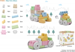 BIO blocchi da costruzione per bambini 18m+ set 30 pz colori pastello con bordi arrotondati