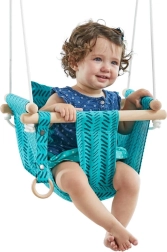 Altalena in tessuto per bambini in 100% cotone, turchese – 2Kids Toys