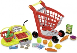 Carrello della spesa con accessori e cassa per bambini