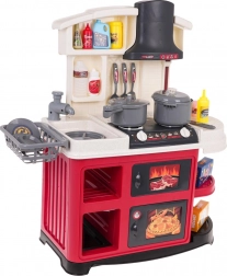 Cucina interattiva per bambini con acqua e suoni, 52 pezzi – Rosso