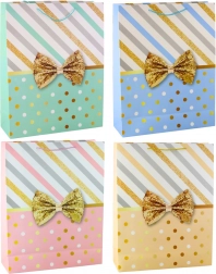 Grande borsa regalo con fiocco dorato