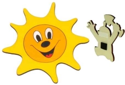 Magnete decorativo in legno Dodo a forma di sole