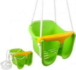 Altalena per bambini Baby in plastica con barra di sicurezza – Verde