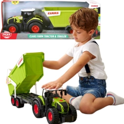 Trattore interattivo Claas Dickie con rimorchio, luci e suoni