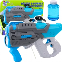 Pistola ad acqua elettrica con bolle 2 in 1 blu-grigio