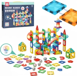 Pista a biglie LED magnetica – set di costruzione 105 pezzi